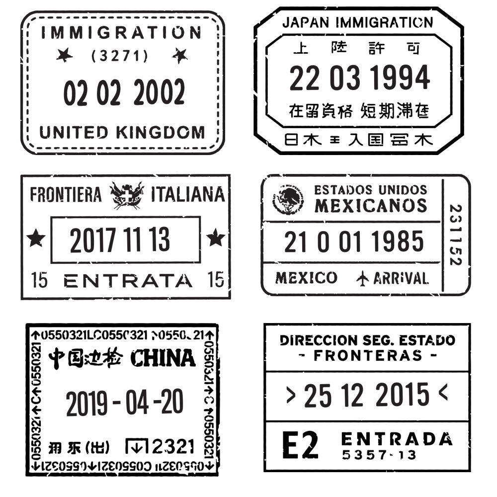 Passport Stamp Wall Decal Set - Generic Conquest Maps LLC