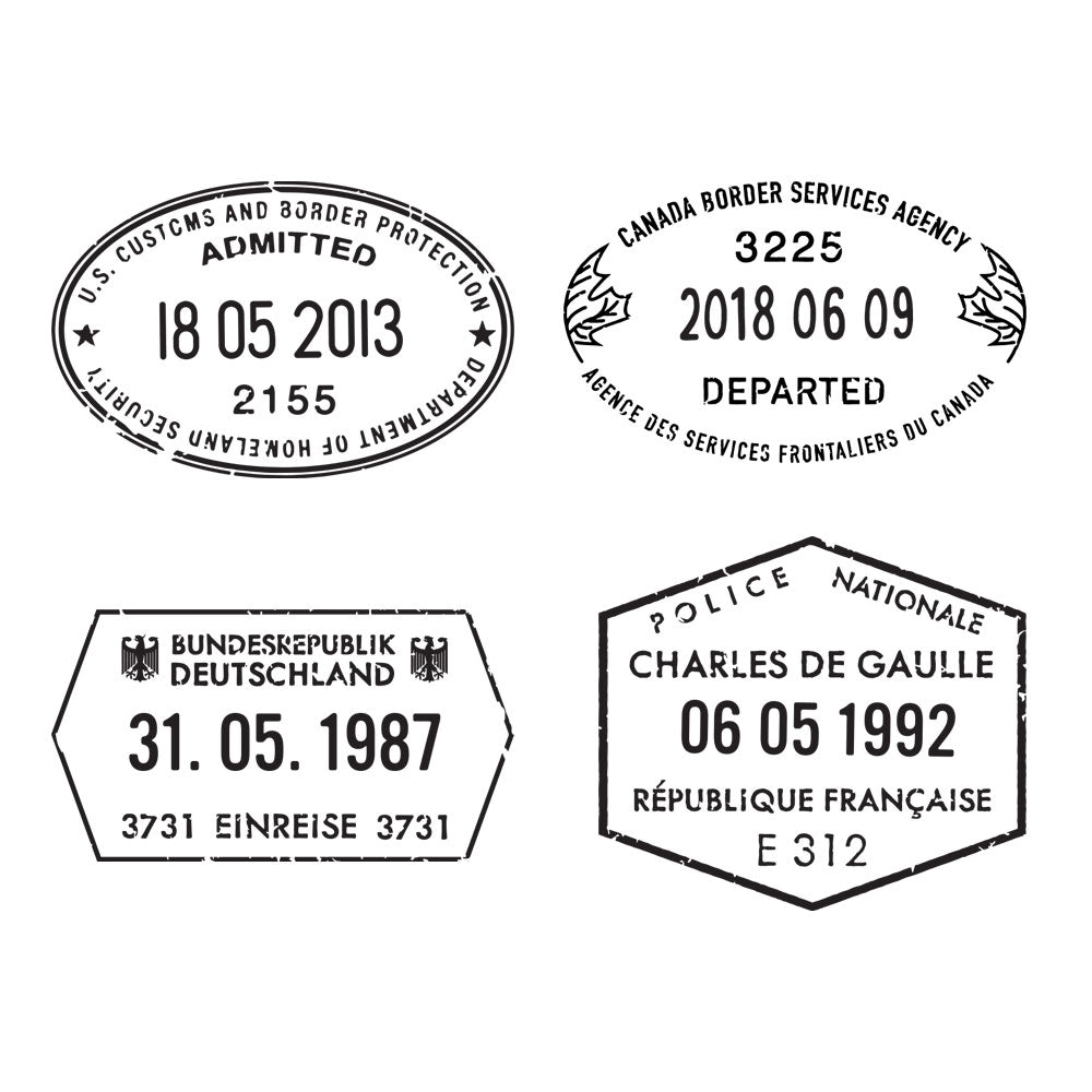 Passport Stamp Wall Decal Set - Generic Conquest Maps LLC