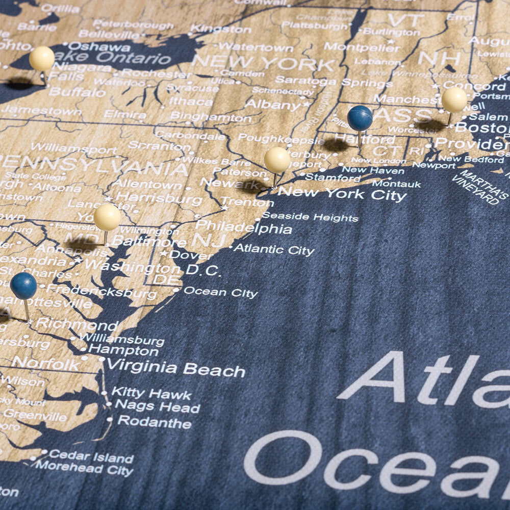 Push Pin USA Map (Pin Board) - Deep-Sea Drift CM Pin Board