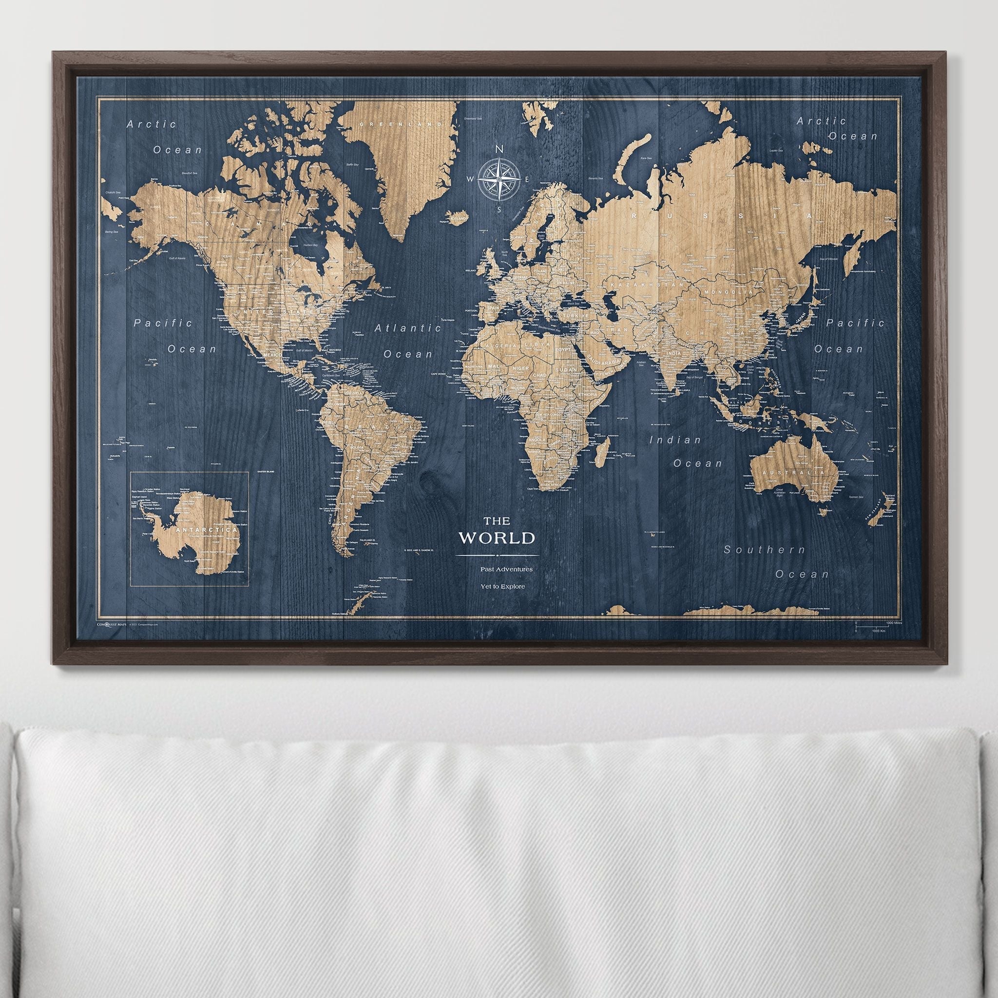 Push Pin World Map (Pin Board) - Deep-Sea Drift