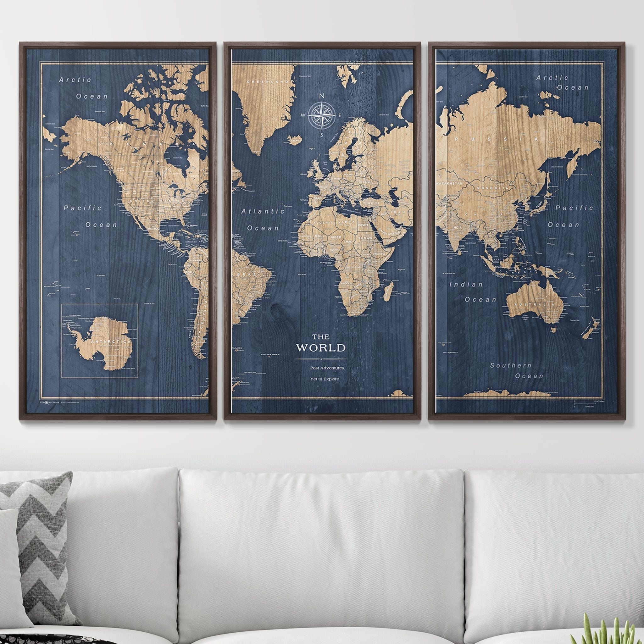Push Pin World Map (Pin Board) - Deep-Sea Drift