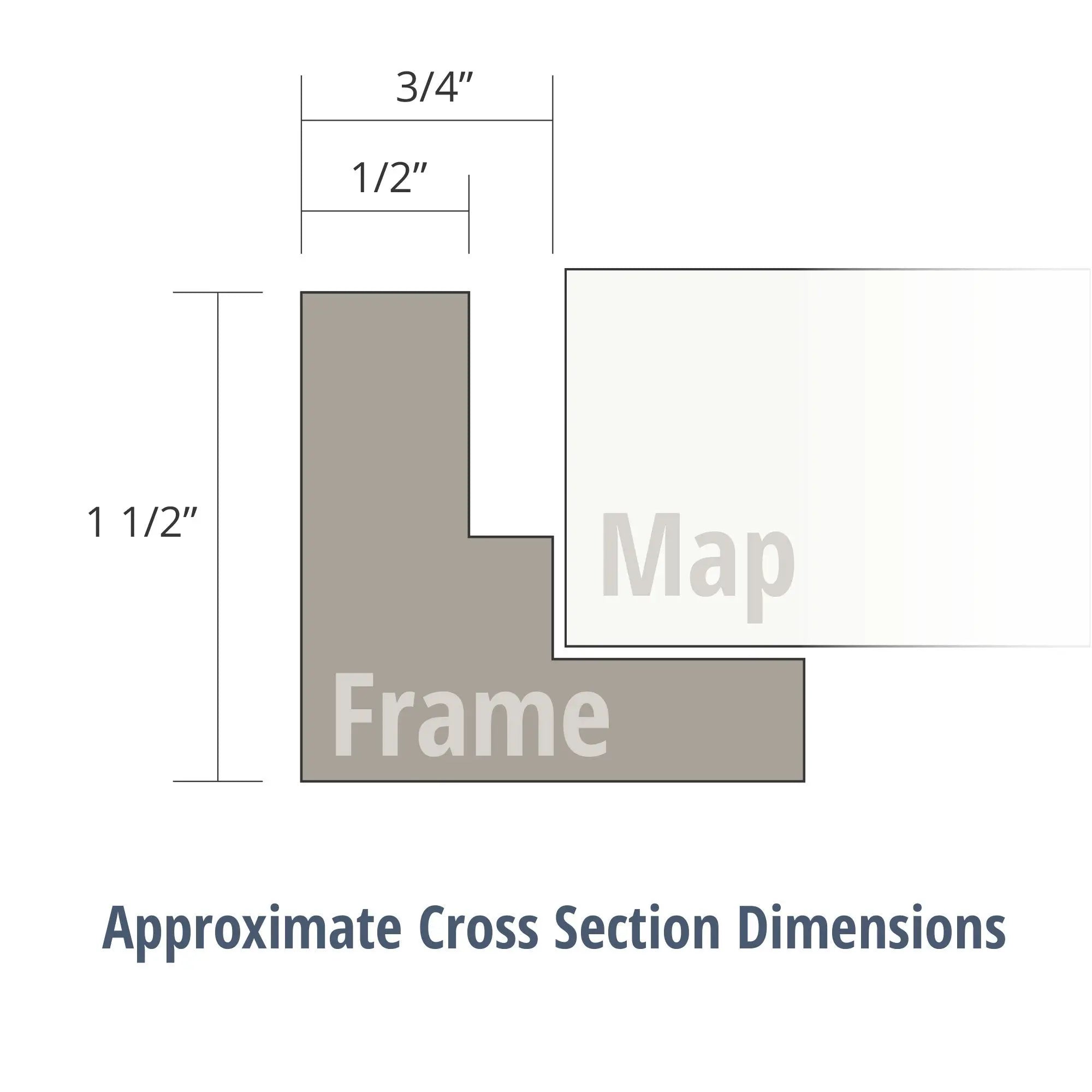 Decorative Wood Frame for Push Pin Maps - All Frames Conquest Maps LLC