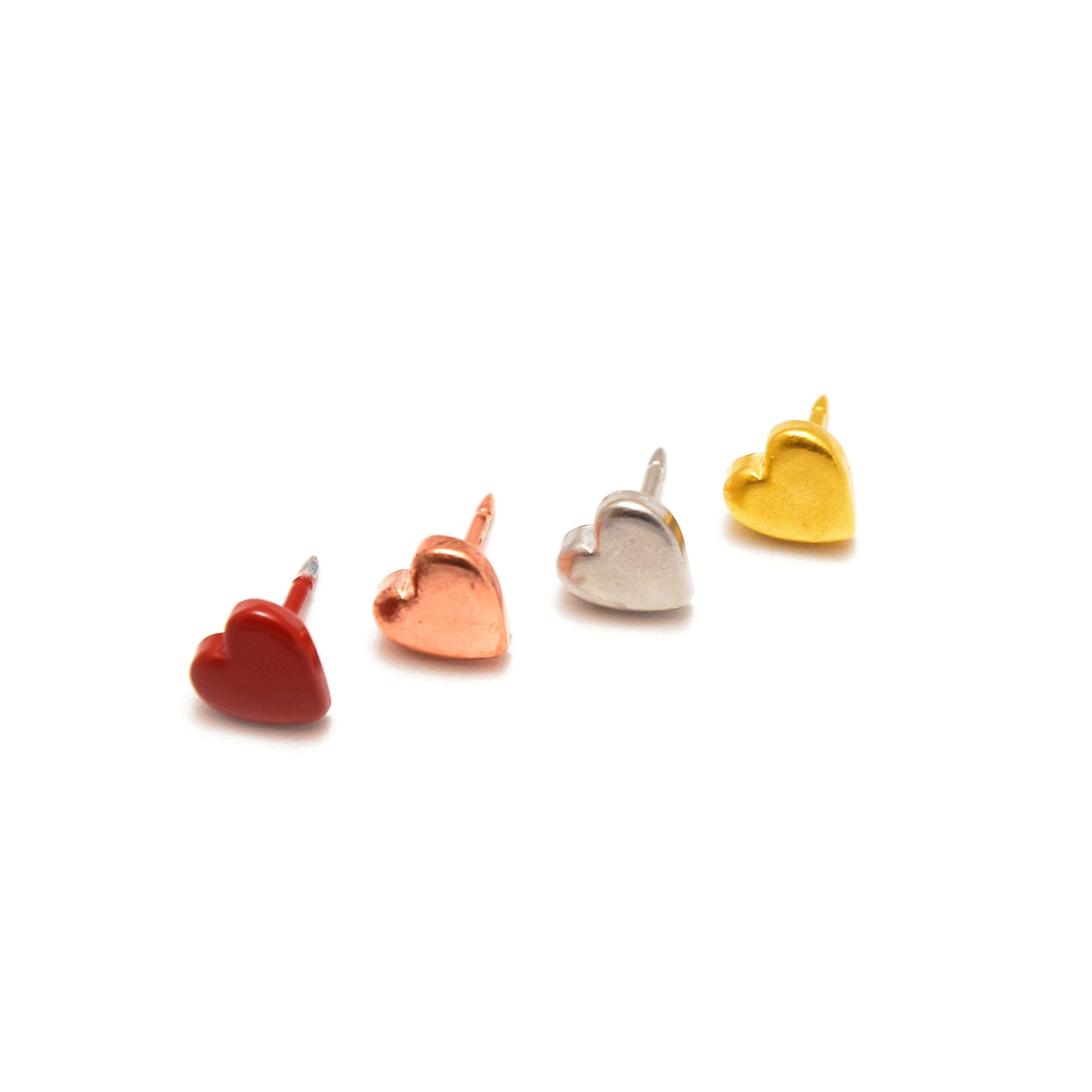 Silver Heart Map Push Pins Conquest Maps LLC