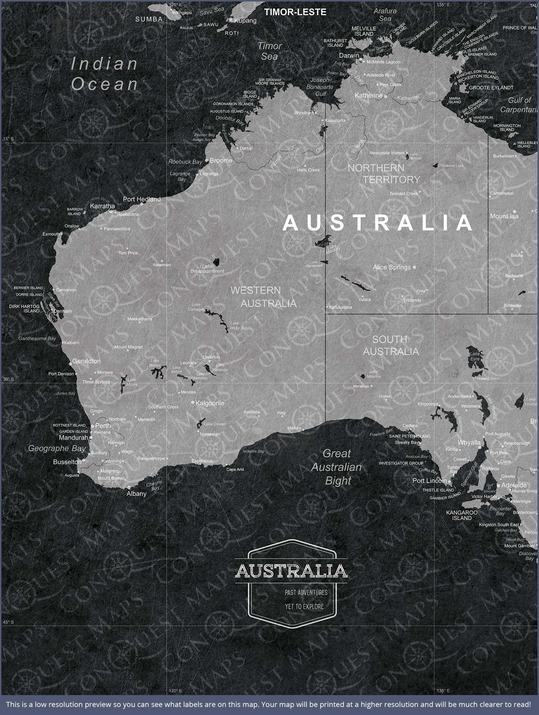 Australia Map Poster - Modern Slate CM Poster
