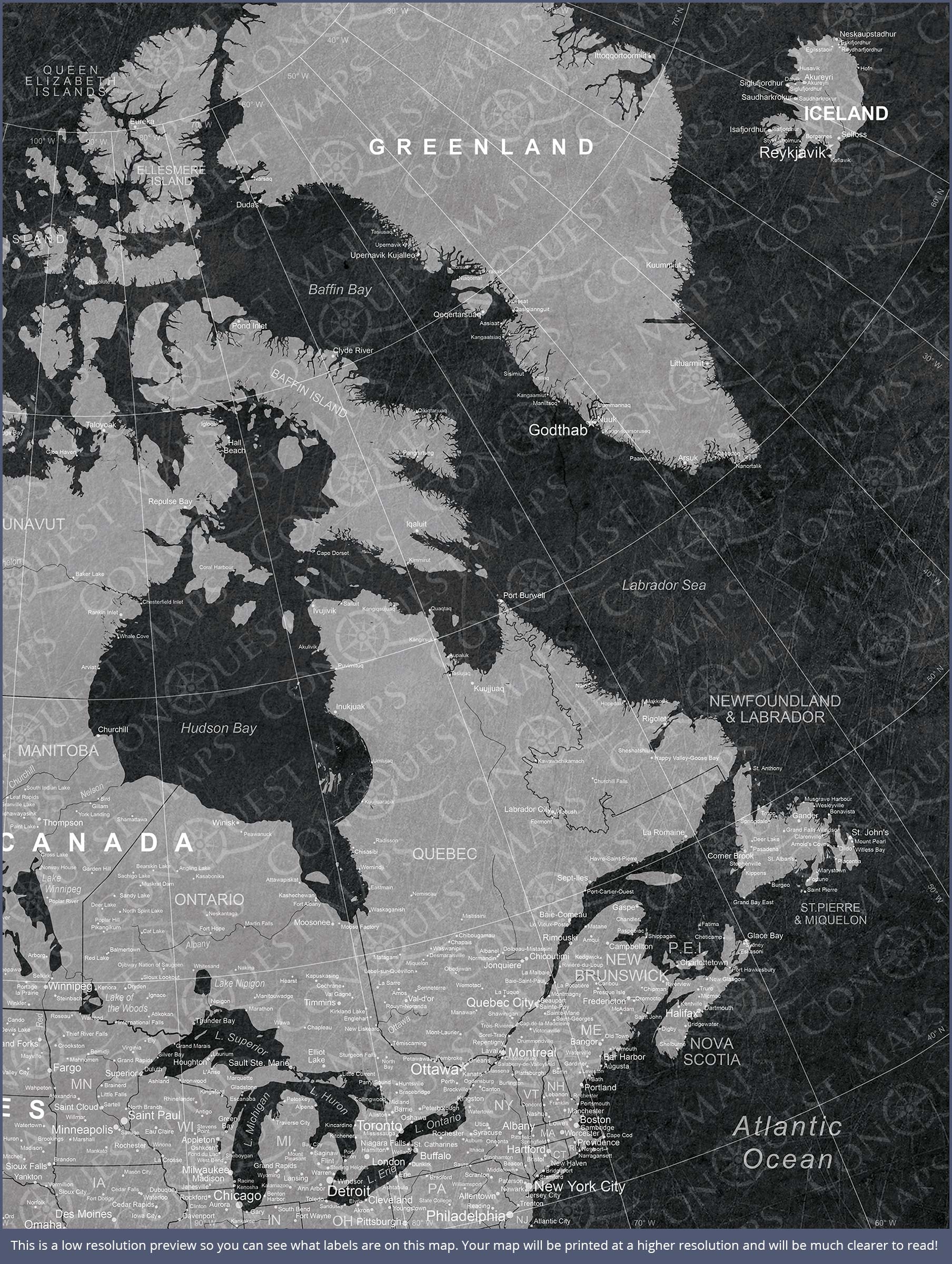 Canada Map Poster - Modern Slate CM Poster