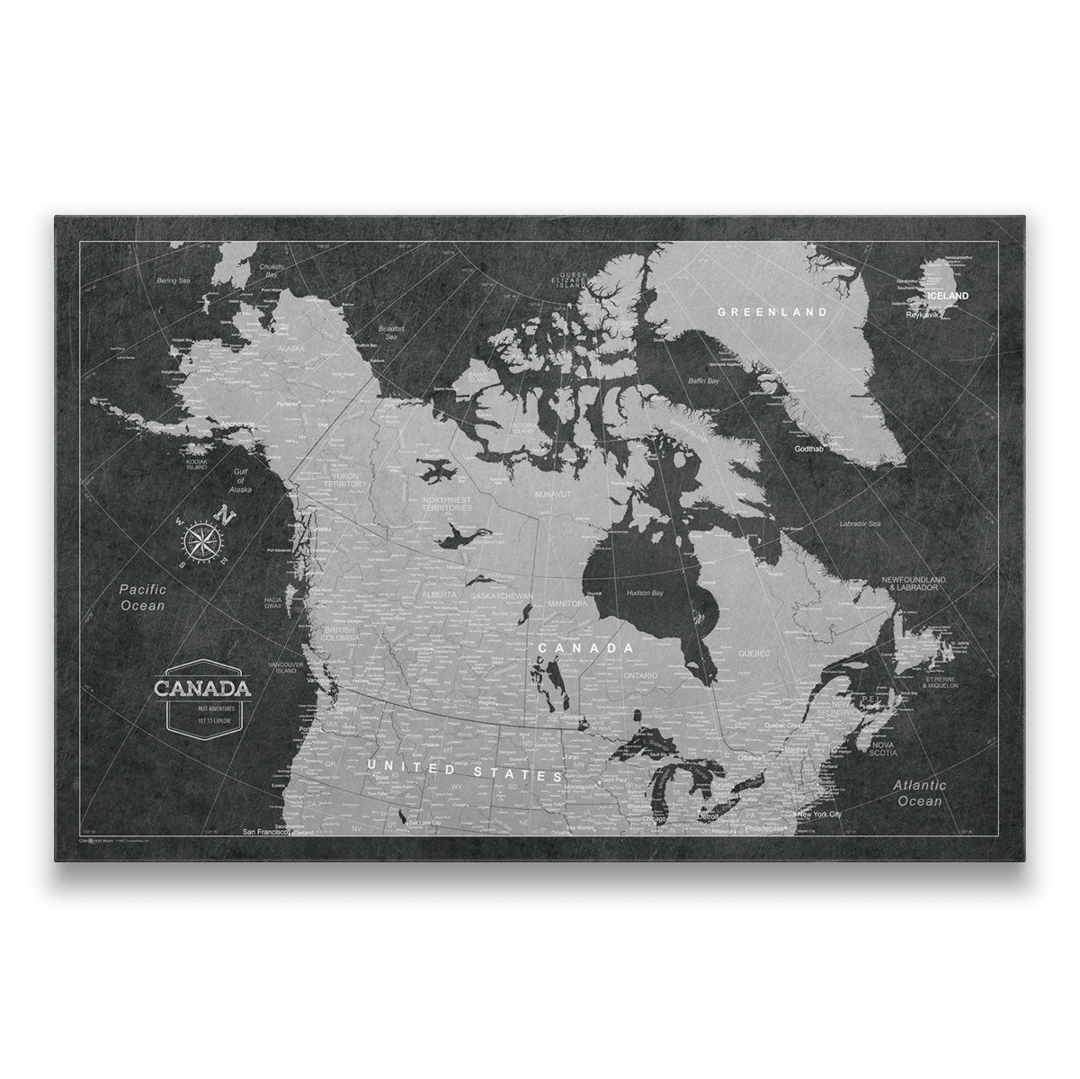 Canada Map Poster - Modern Slate CM Poster