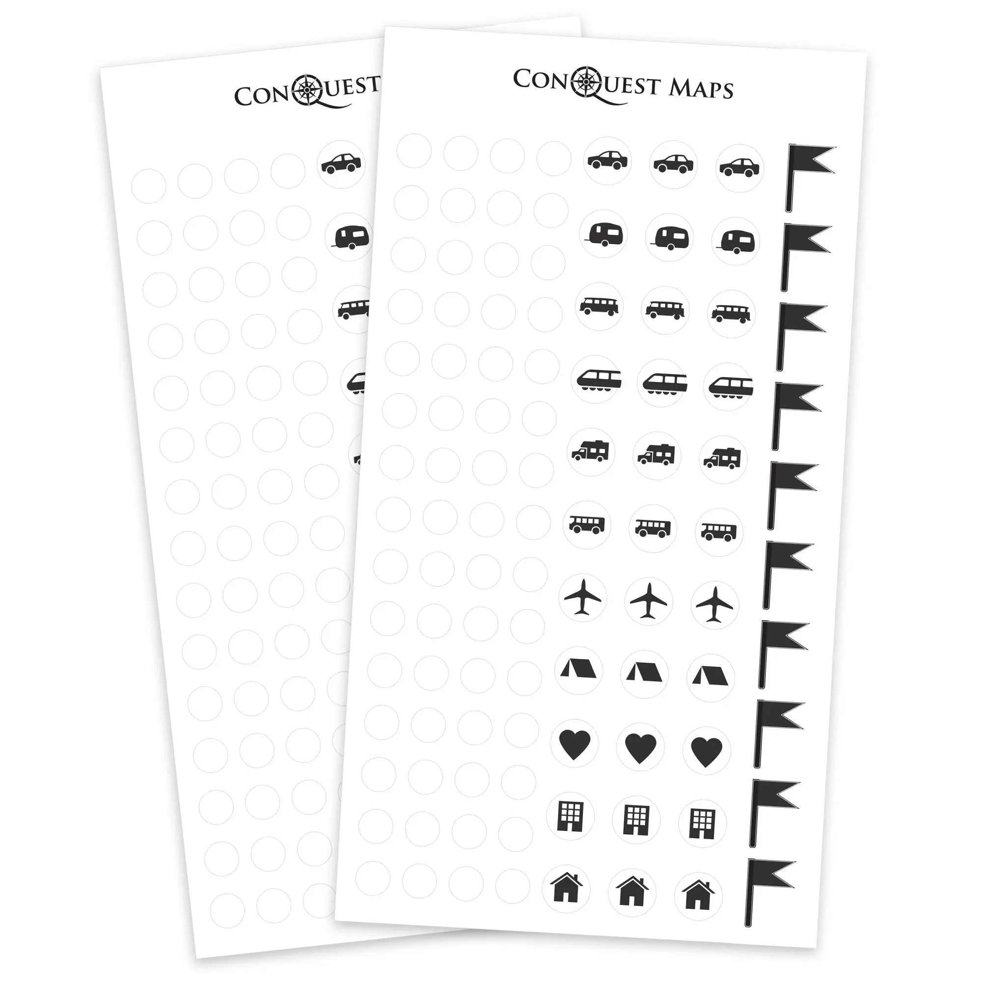 Map "Pin" Stickers - Clean White Conquest Maps LLC