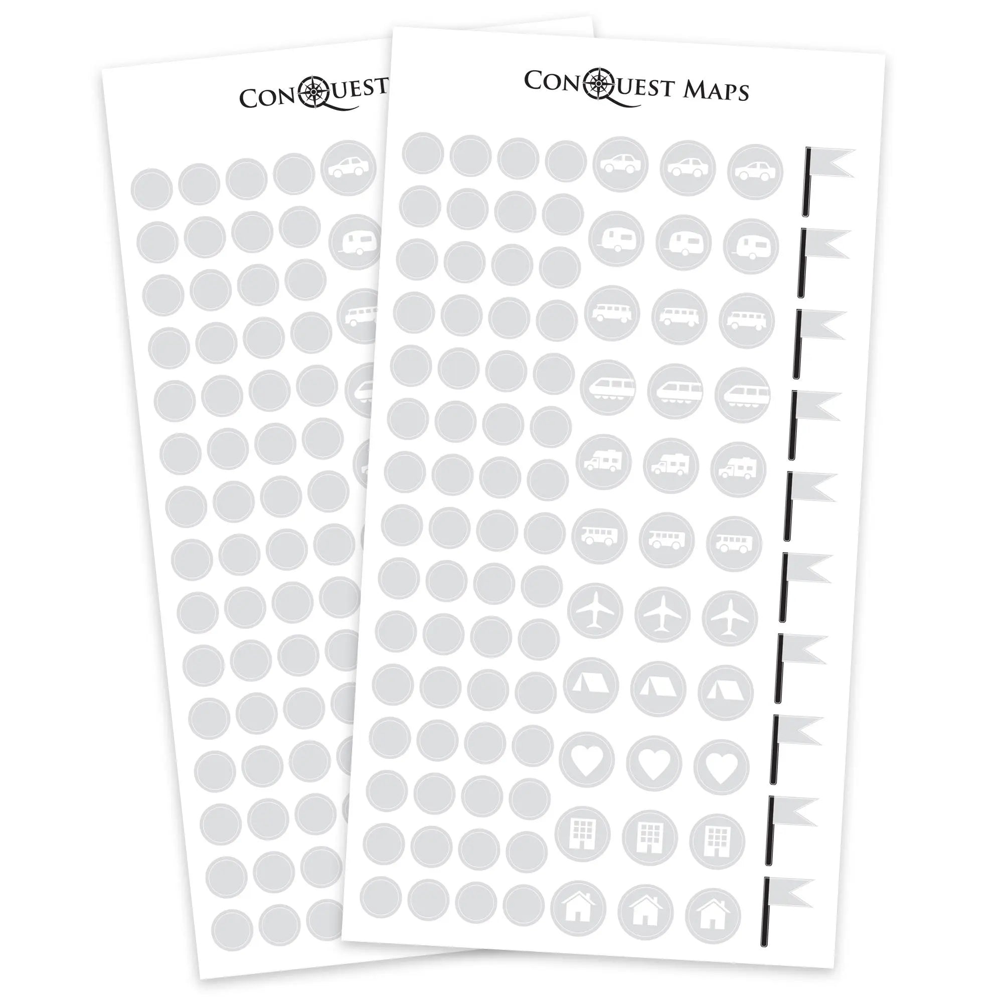 Map "Pin" Stickers - Light Gray Conquest Maps LLC