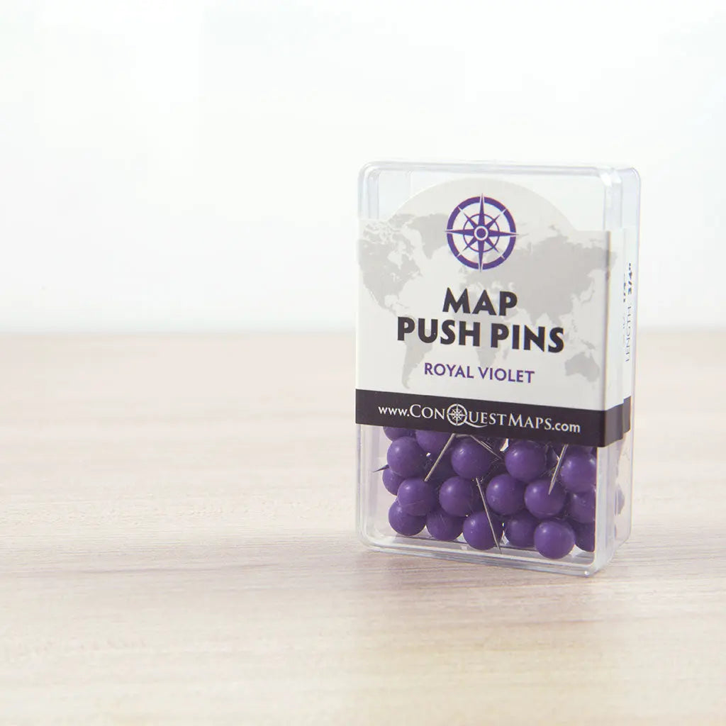 Map Push Pins: Royal Violet - Matte Finish CM Push Pins