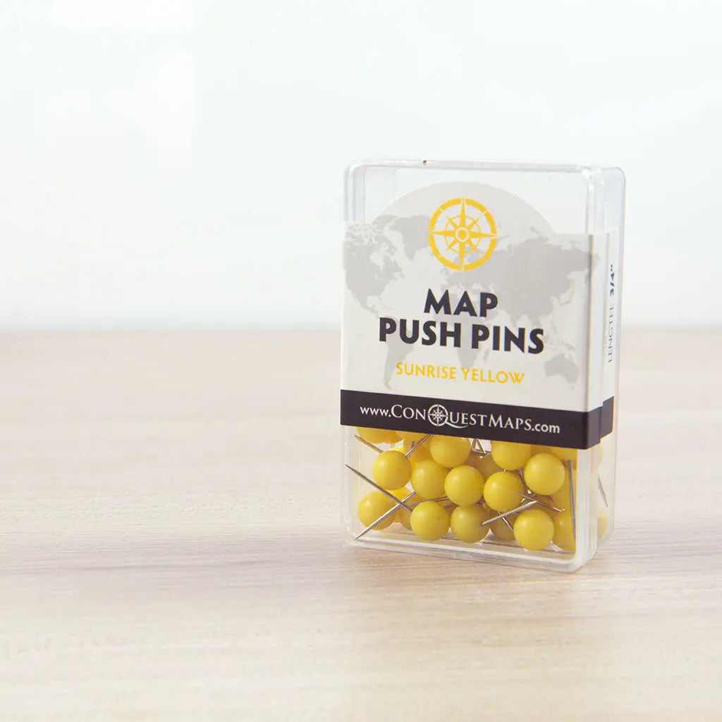 Map Push Pins: Sunrise Yellow - Matte Finish CM Push Pins
