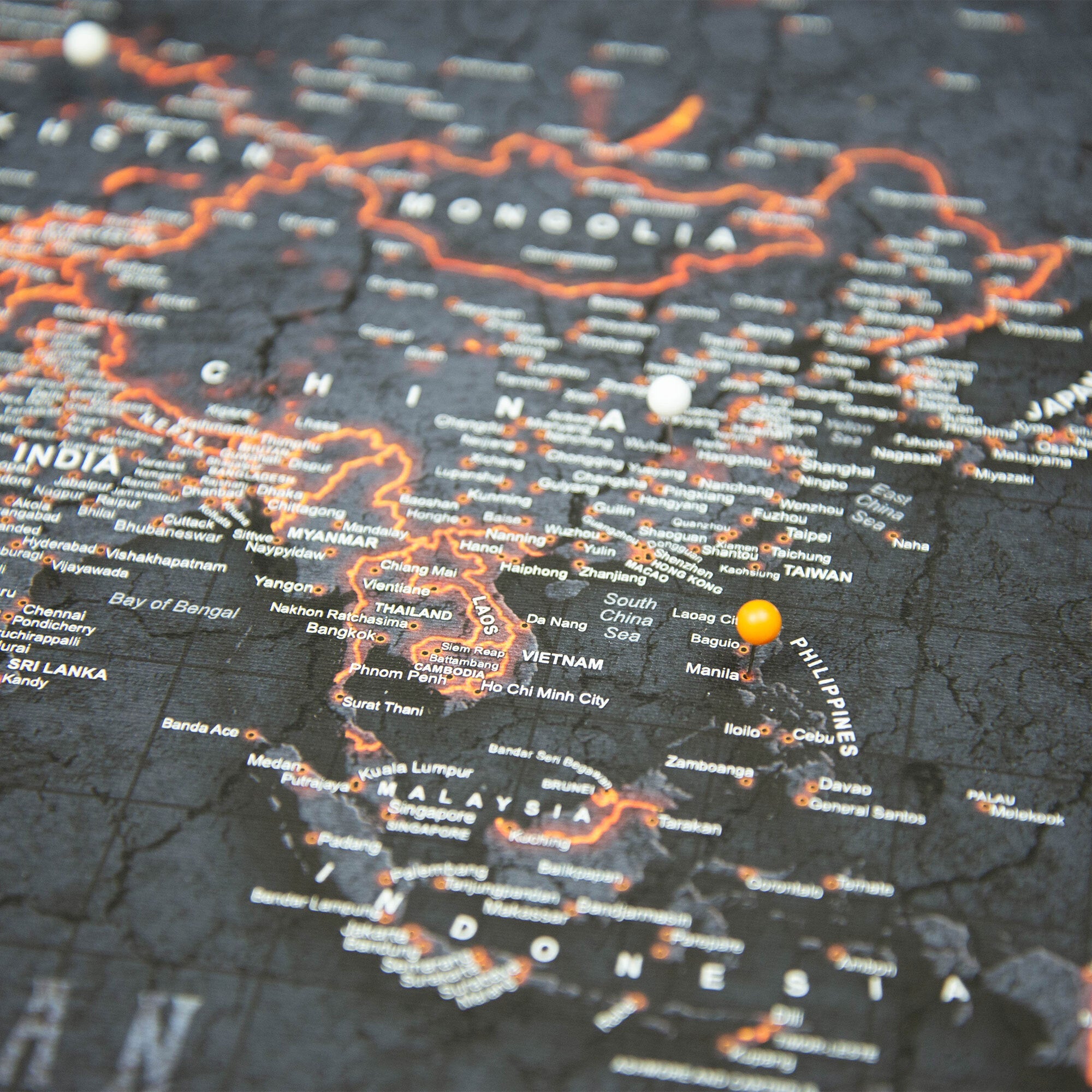Push Pin World Map (Pin Board) - Obsidian Inferno CM Pin Board