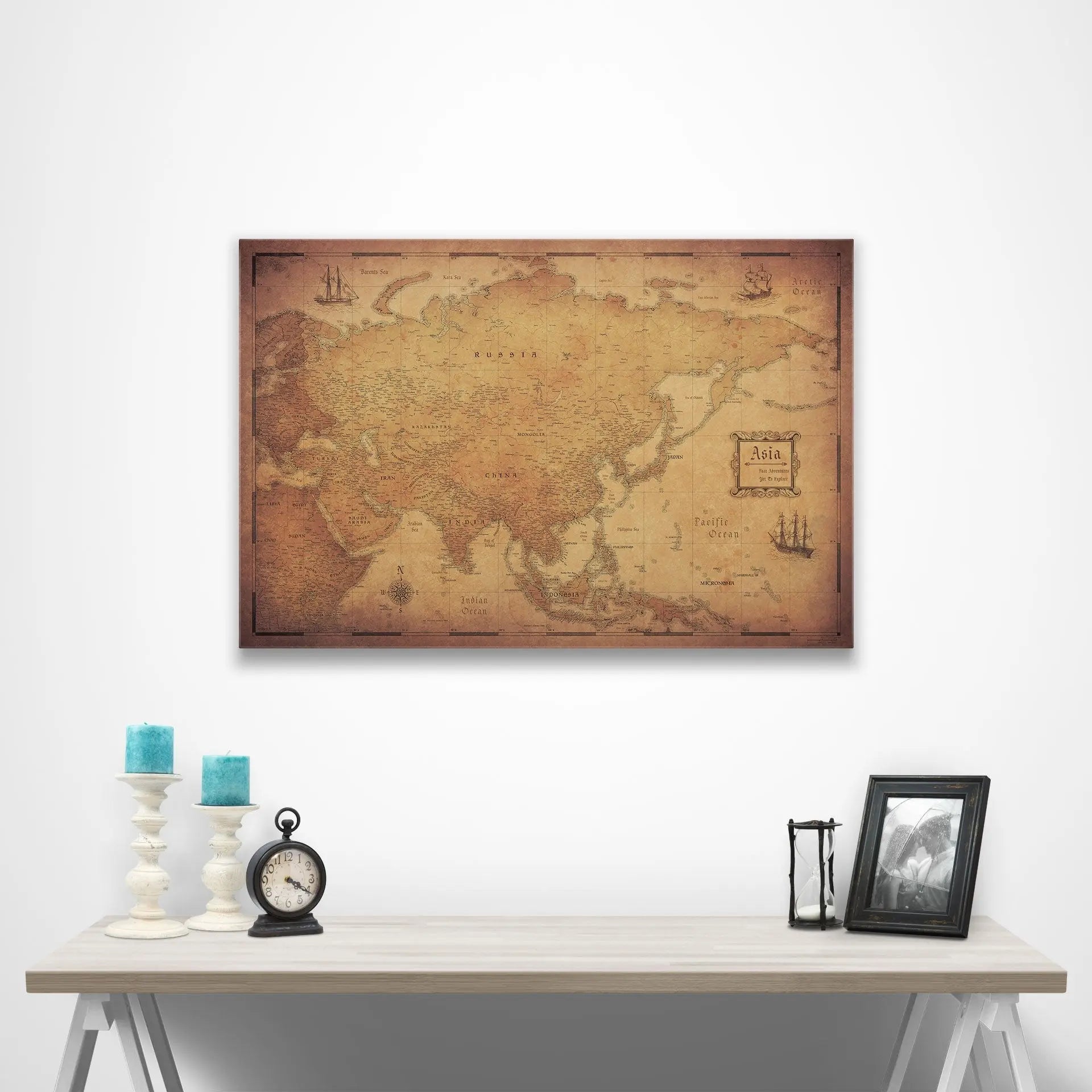 Asia Map Poster - Golden Aged CM Poster