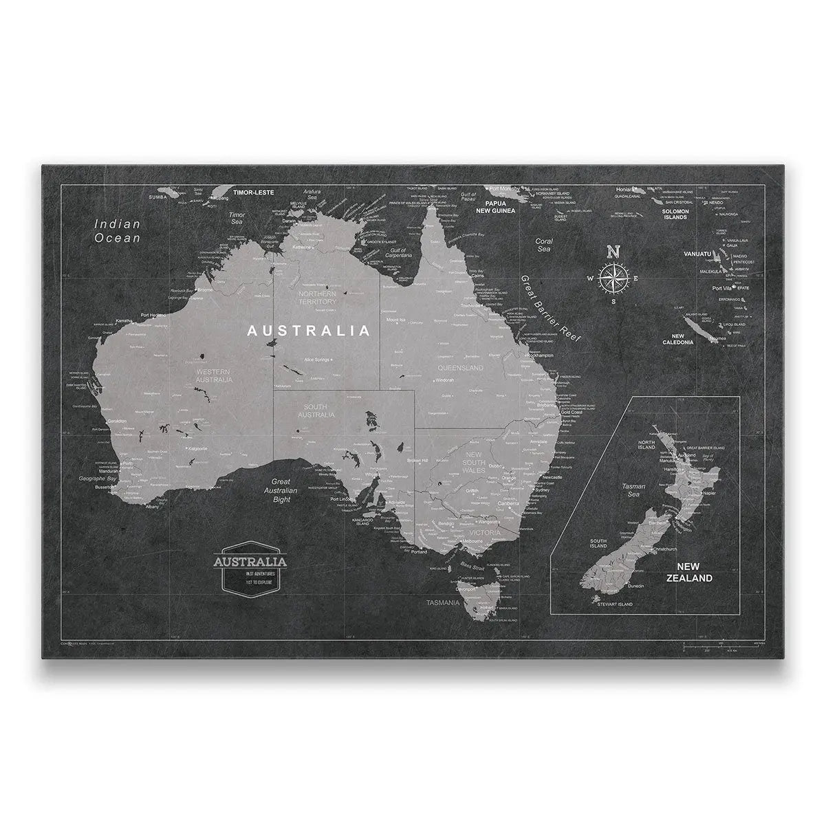 Australia Map Poster - Modern Slate CM Poster