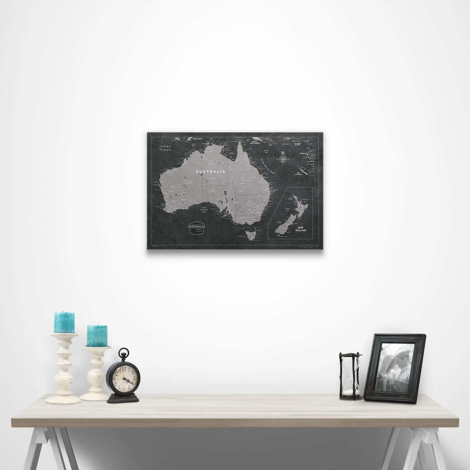Australia Map Poster - Modern Slate CM Poster