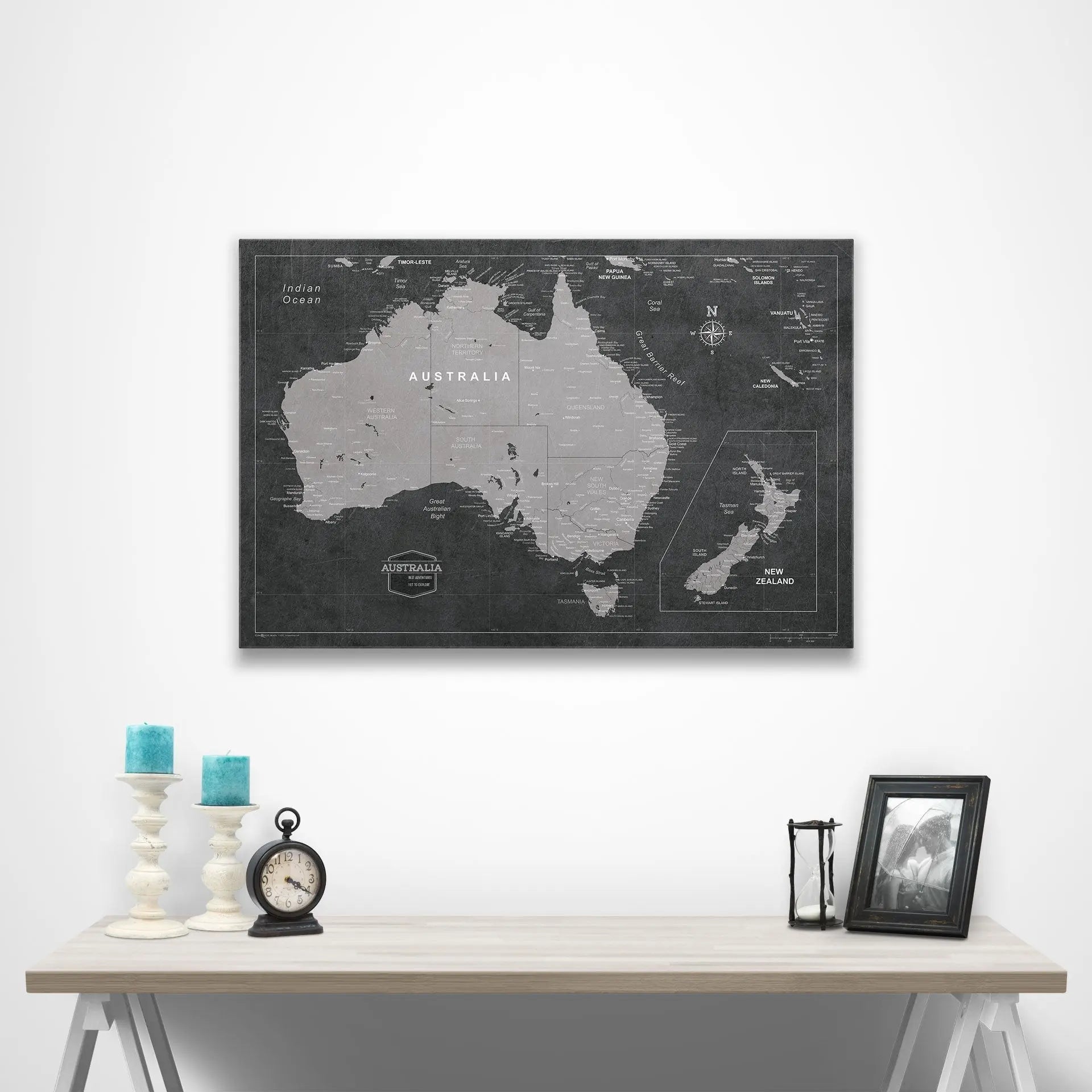 Australia Map Poster - Modern Slate CM Poster