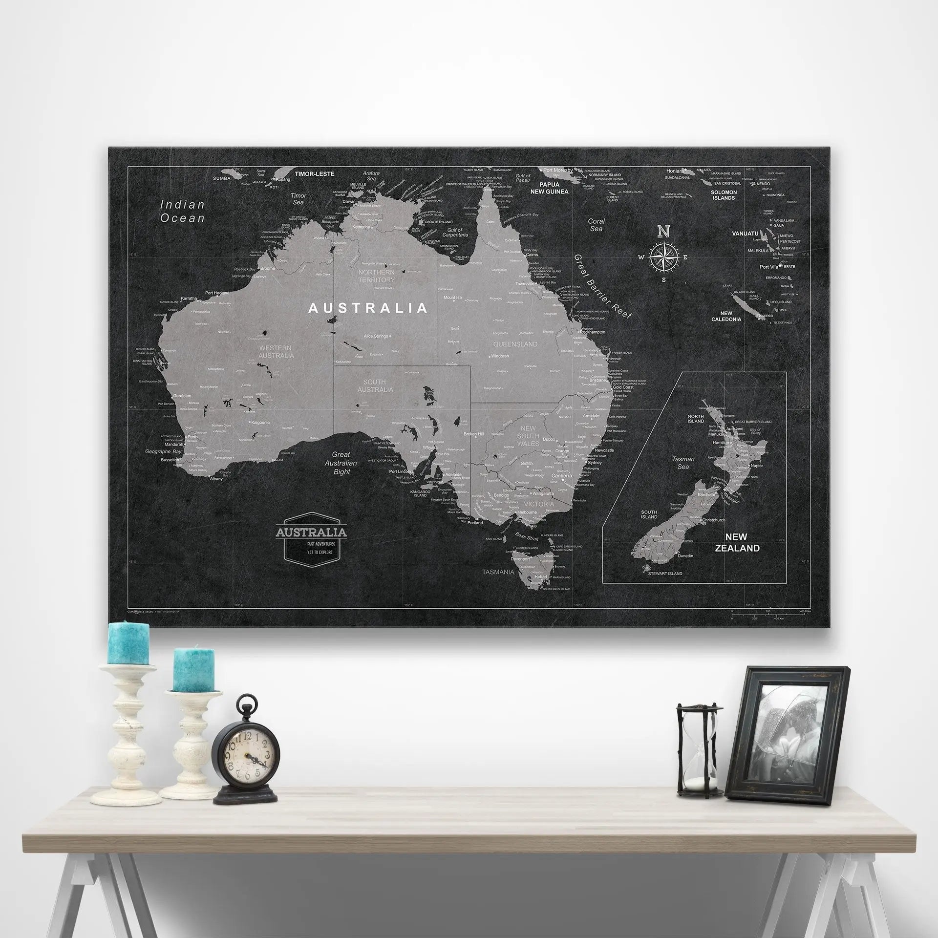 Australia Map Poster - Modern Slate CM Poster