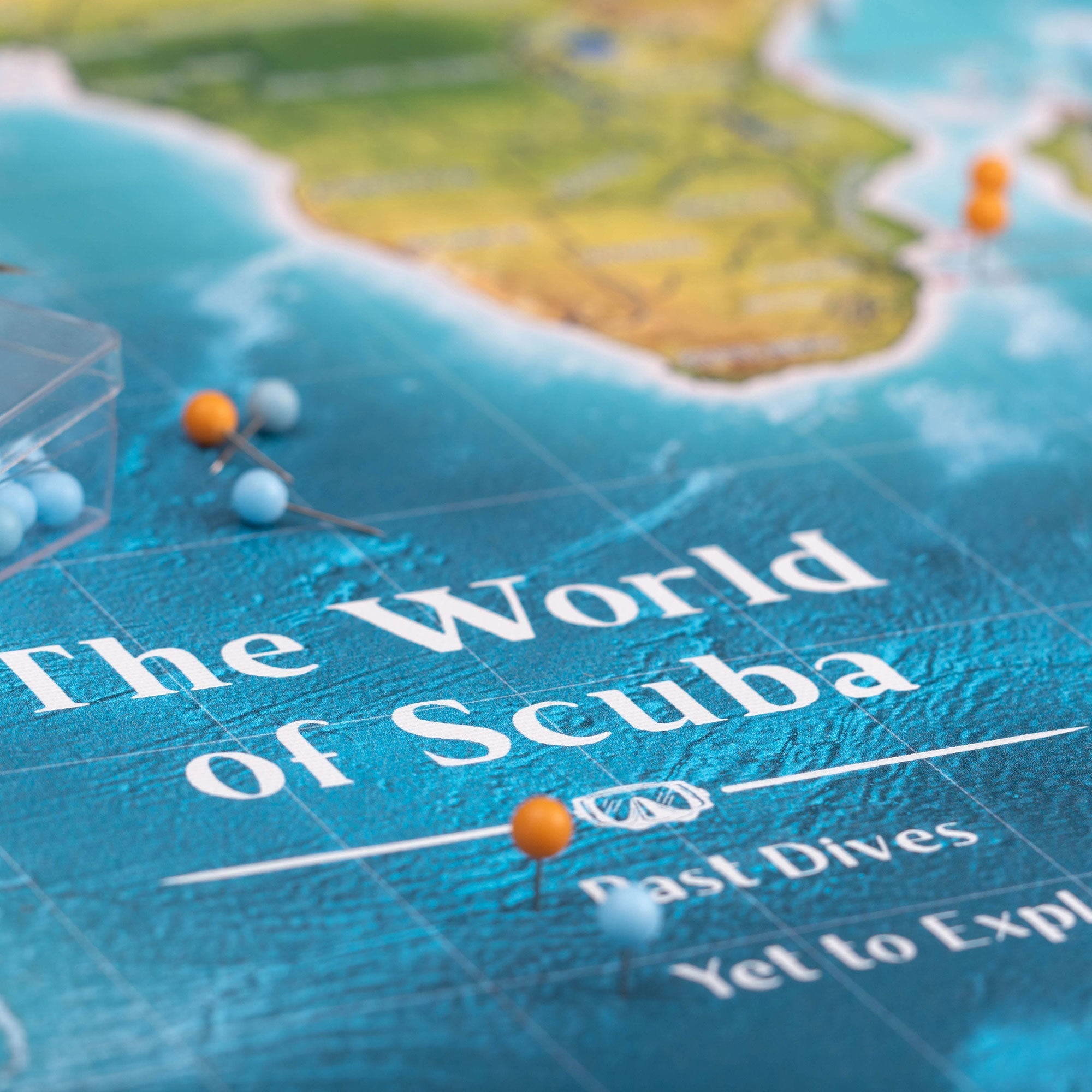 Push Pin Scuba World Map (Pin Board) - Natty Ocean CM Pin Board