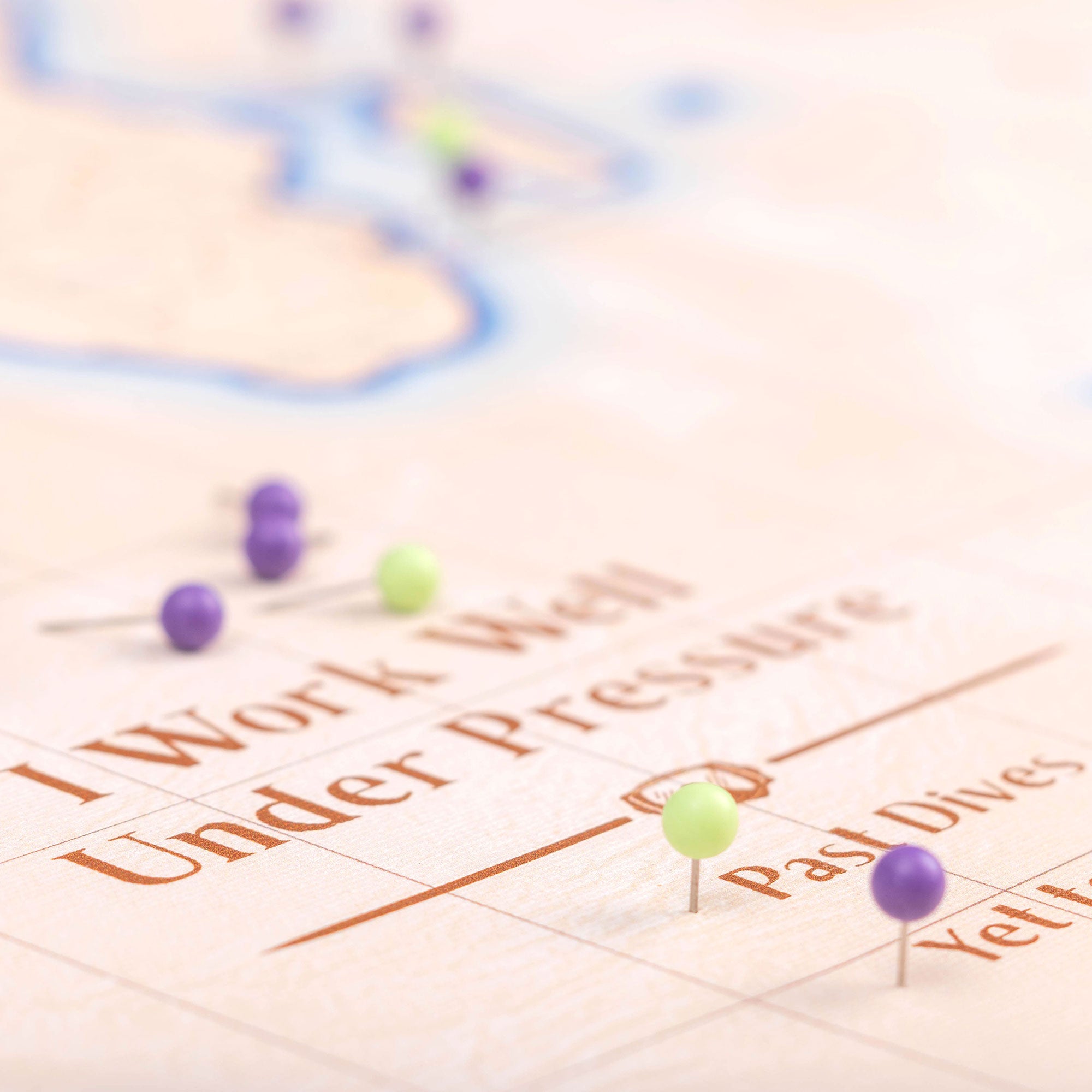 Push Pin Scuba World Map (Pin Board) - Pale CM Pin Board