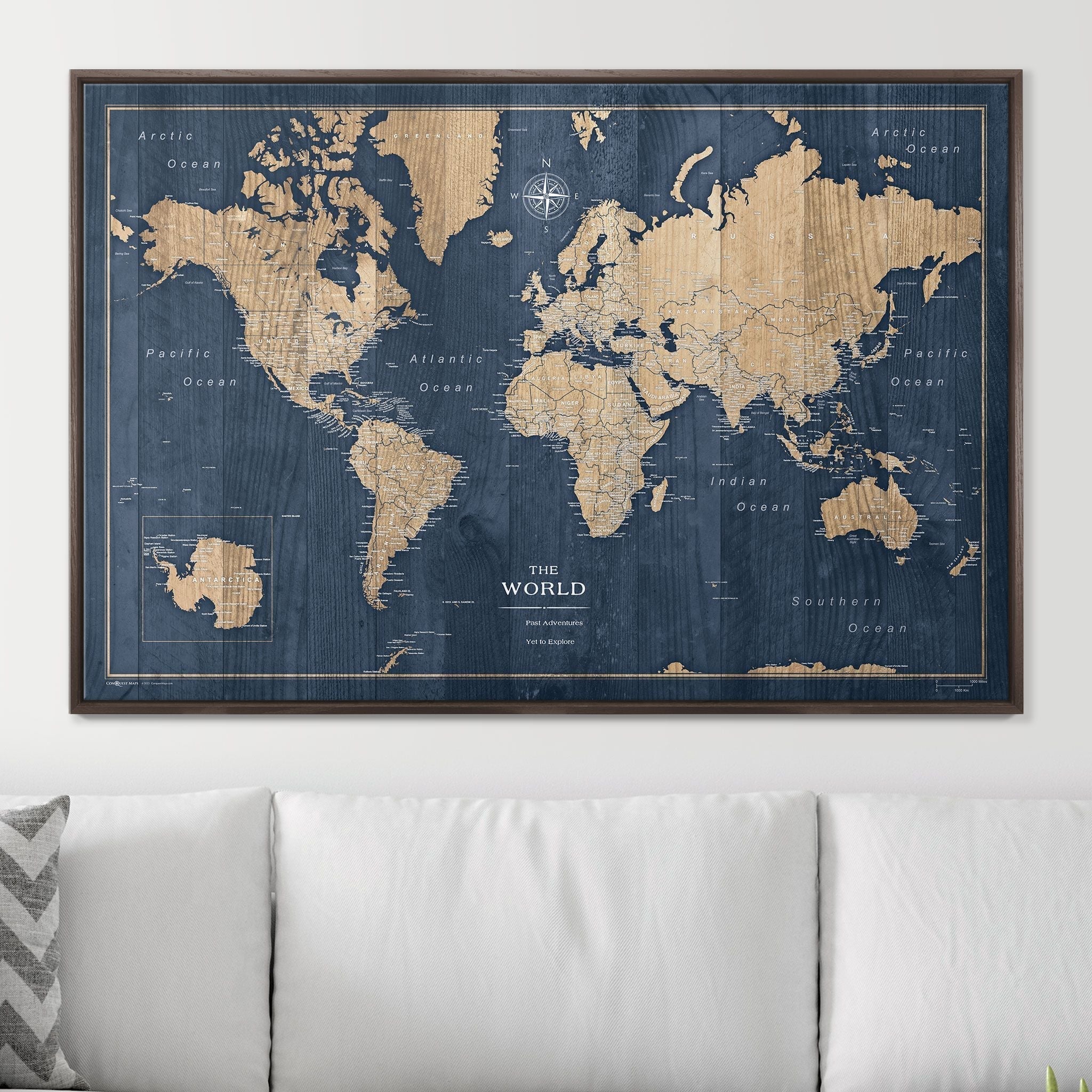 Push Pin World Map (Pin Board) - Deep-Sea Drift (Copy) CM Pin Board
