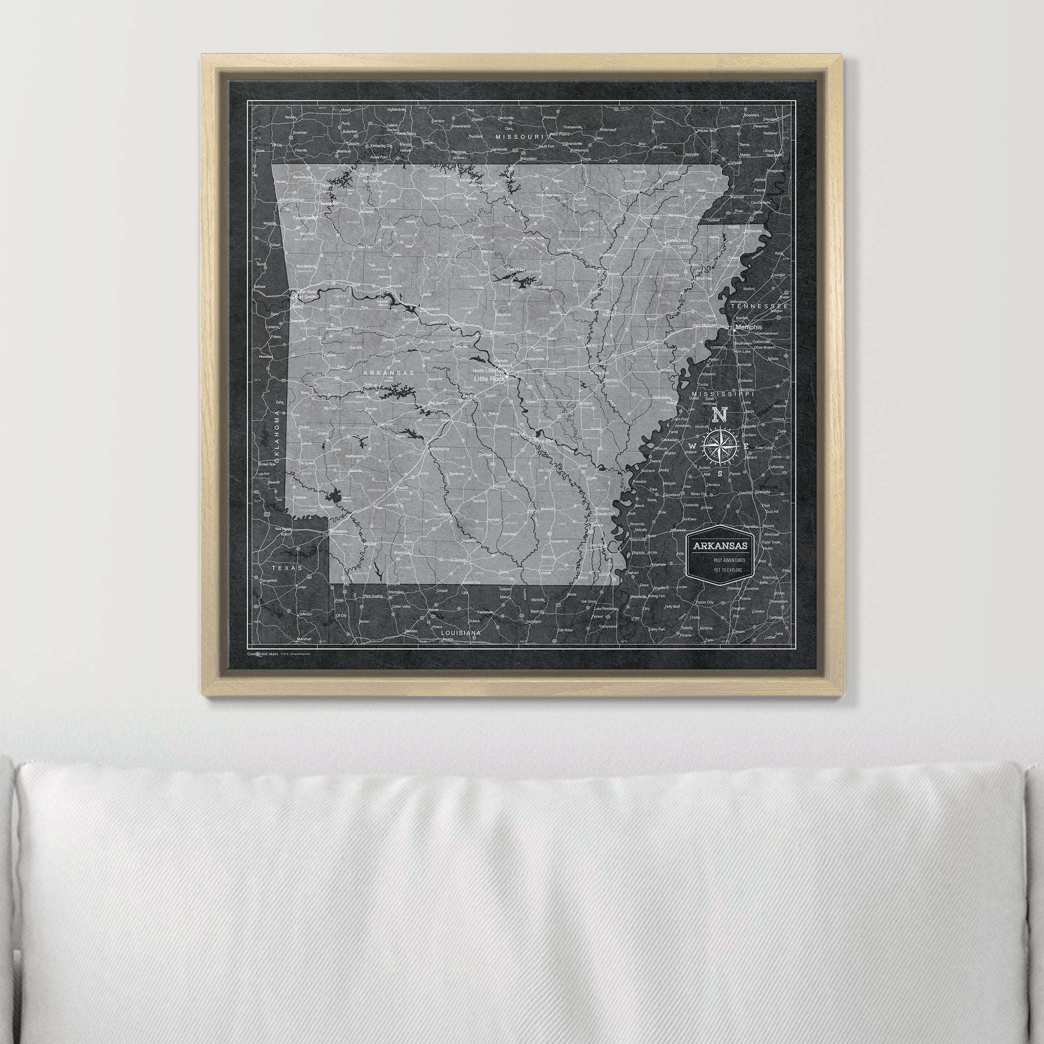 Push Pin Arkansas Map (Pin Board) - Modern Slate CM Pin Board