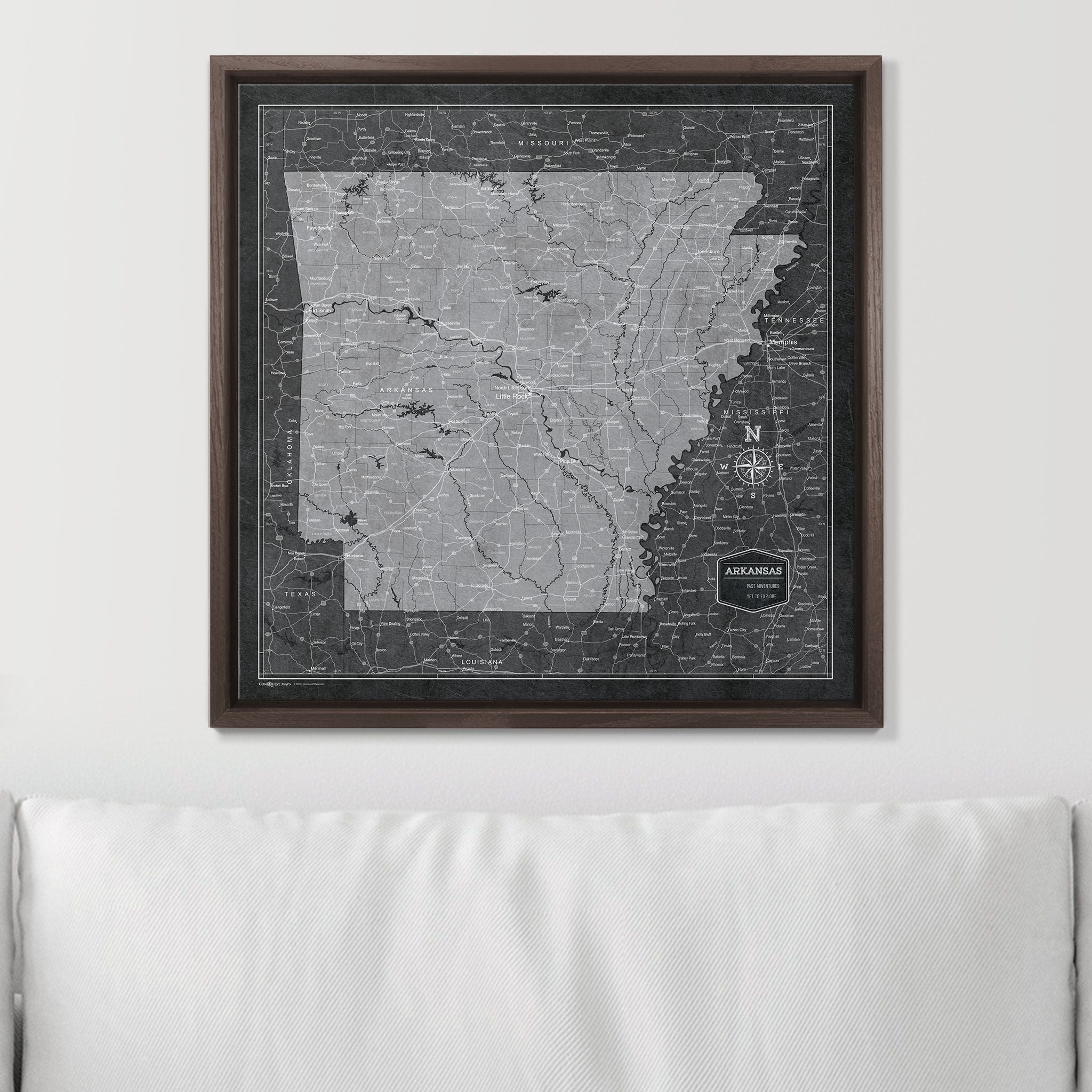 Push Pin Arkansas Map (Pin Board) - Modern Slate CM Pin Board