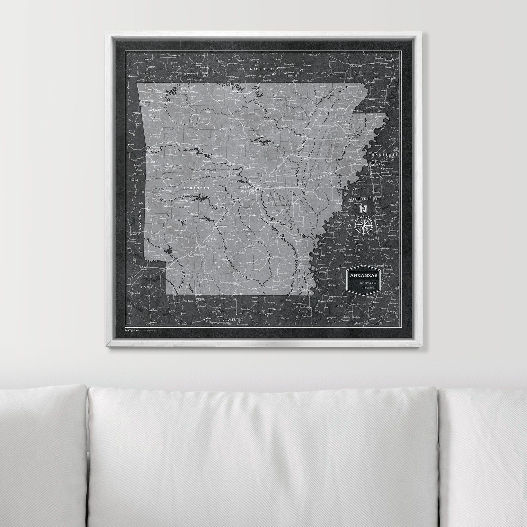 Push Pin Arkansas Map (Pin Board) - Modern Slate CM Pin Board