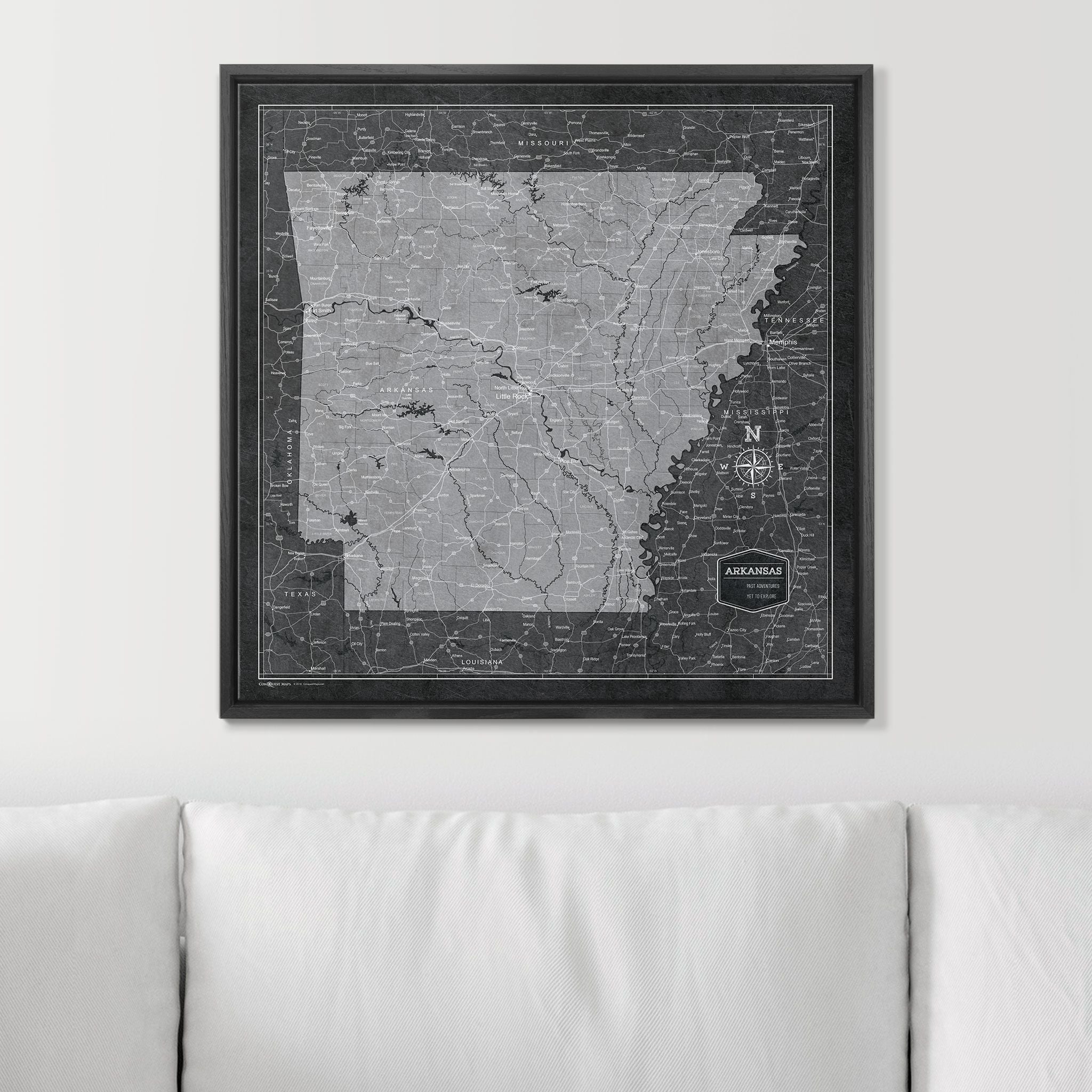 Push Pin Arkansas Map (Pin Board) - Modern Slate CM Pin Board