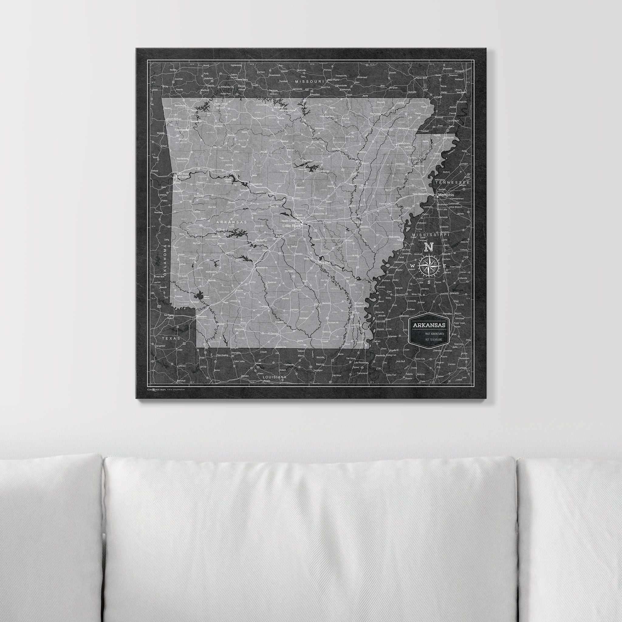 Push Pin Arkansas Map (Pin Board) - Modern Slate CM Pin Board