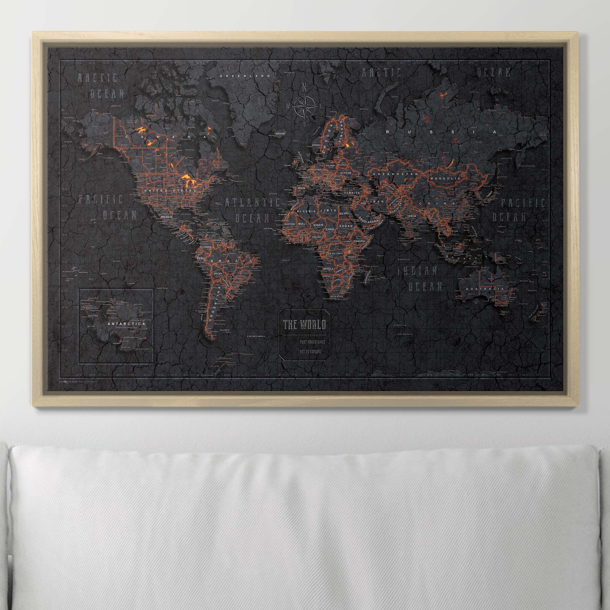 Push Pin World Map (Pin Board) - Obsidian Inferno CM Pin Board