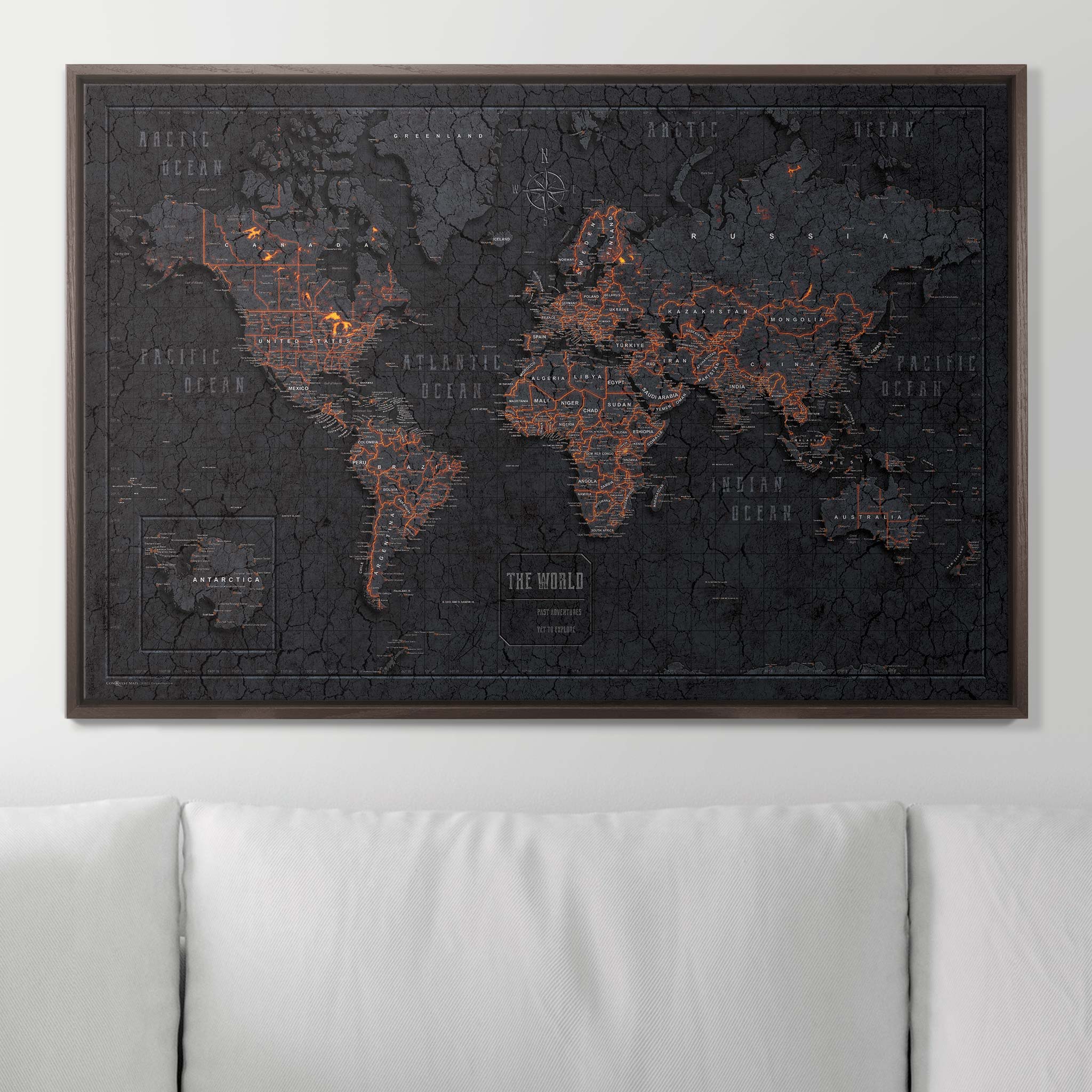 Push Pin World Map (Pin Board) - Obsidian Inferno CM Pin Board