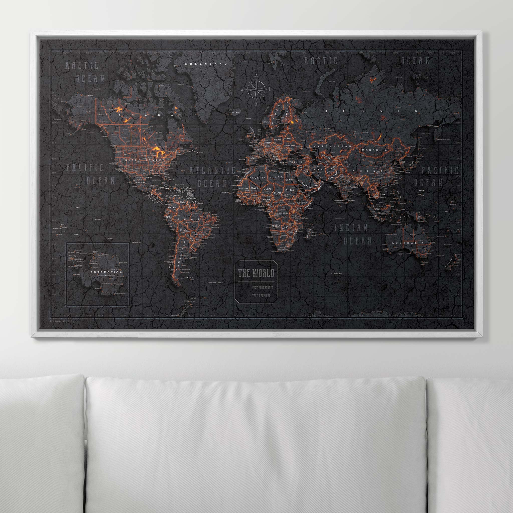 Push Pin World Map (Pin Board) - Obsidian Inferno CM Pin Board