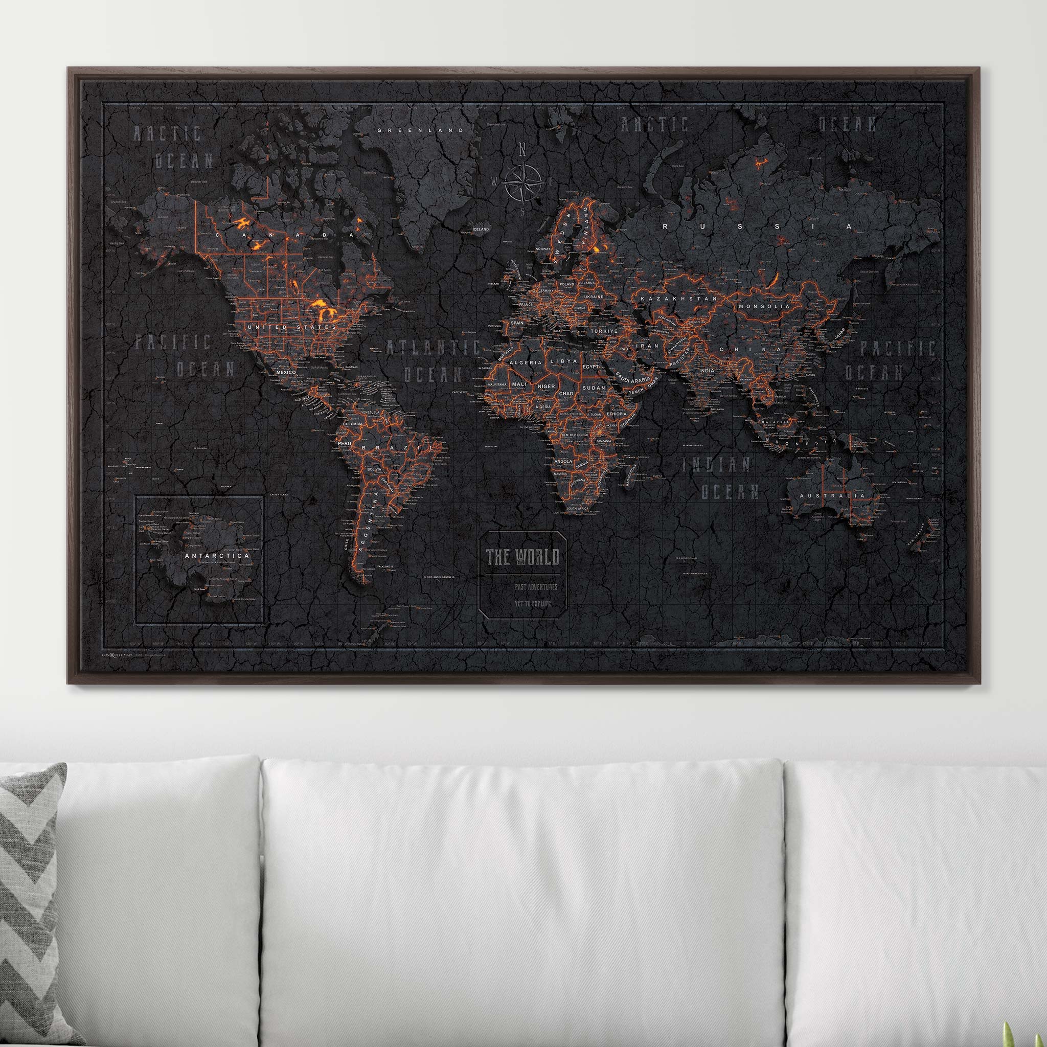 Push Pin World Map (Pin Board) - Obsidian Inferno CM Pin Board