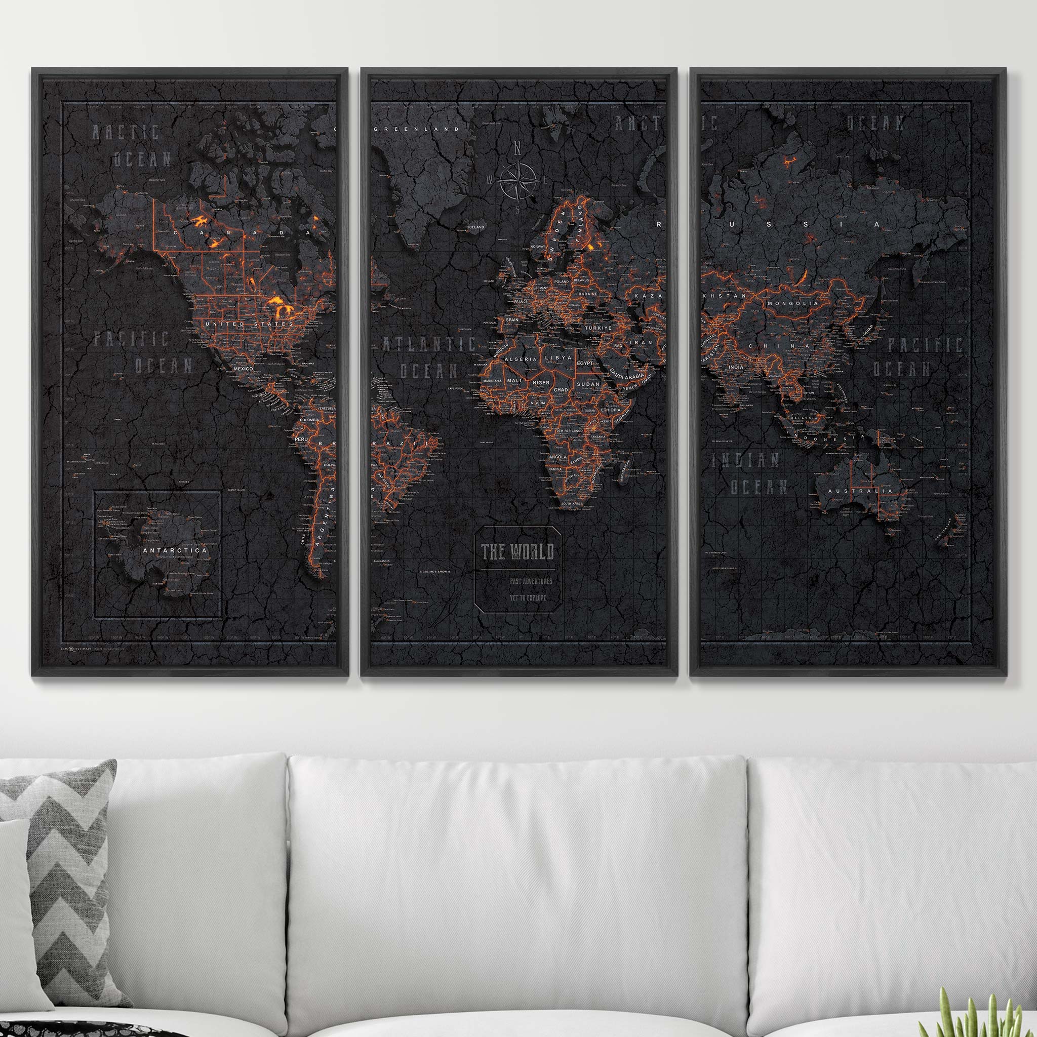 Push Pin World Map (Pin Board) - Obsidian Inferno CM Pin Board
