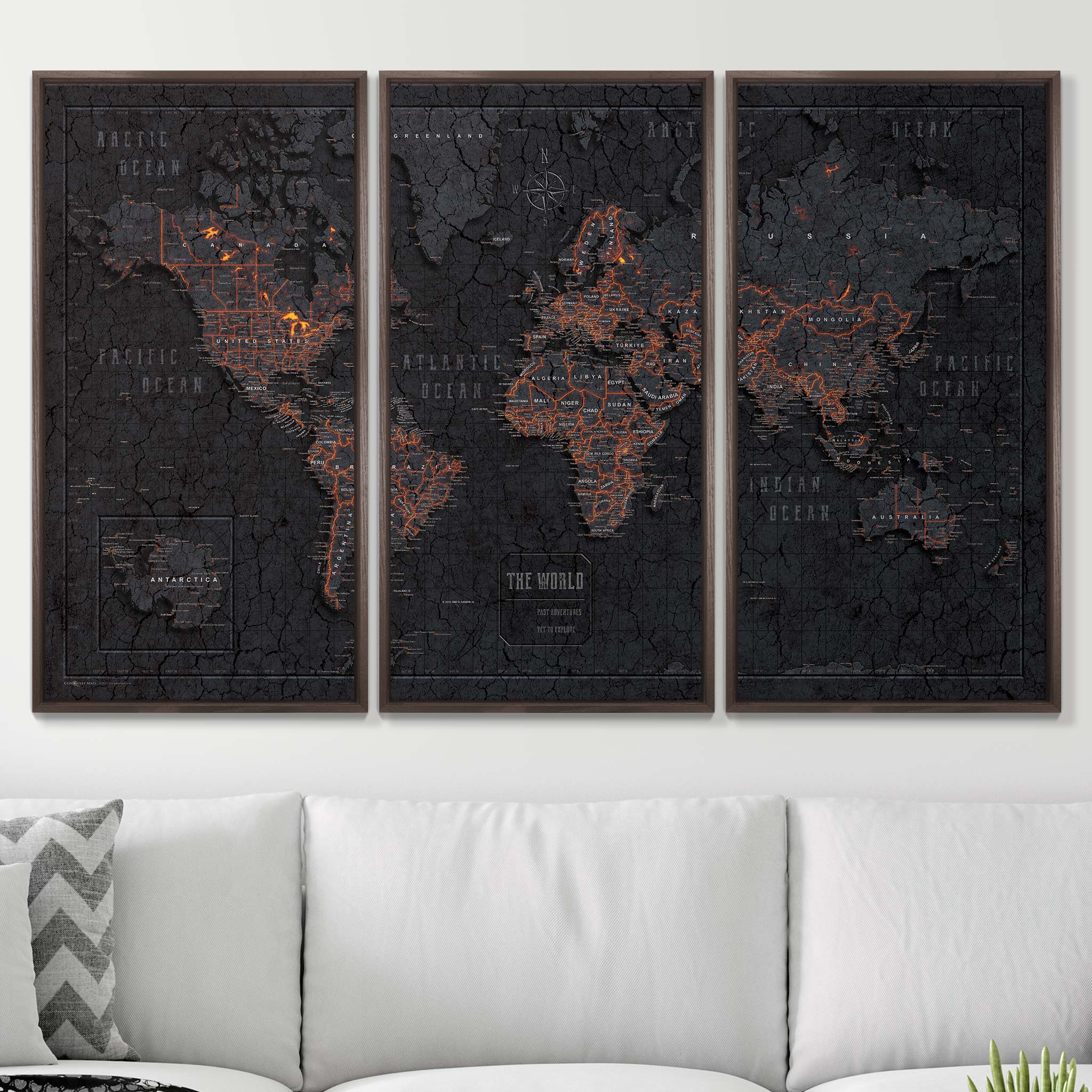Push Pin World Map (Pin Board) - Obsidian Inferno CM Pin Board