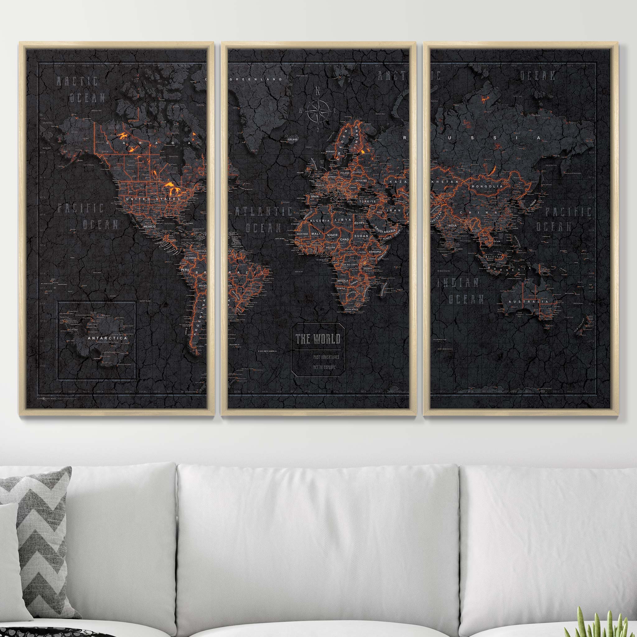 Push Pin World Map (Pin Board) - Obsidian Inferno CM Pin Board