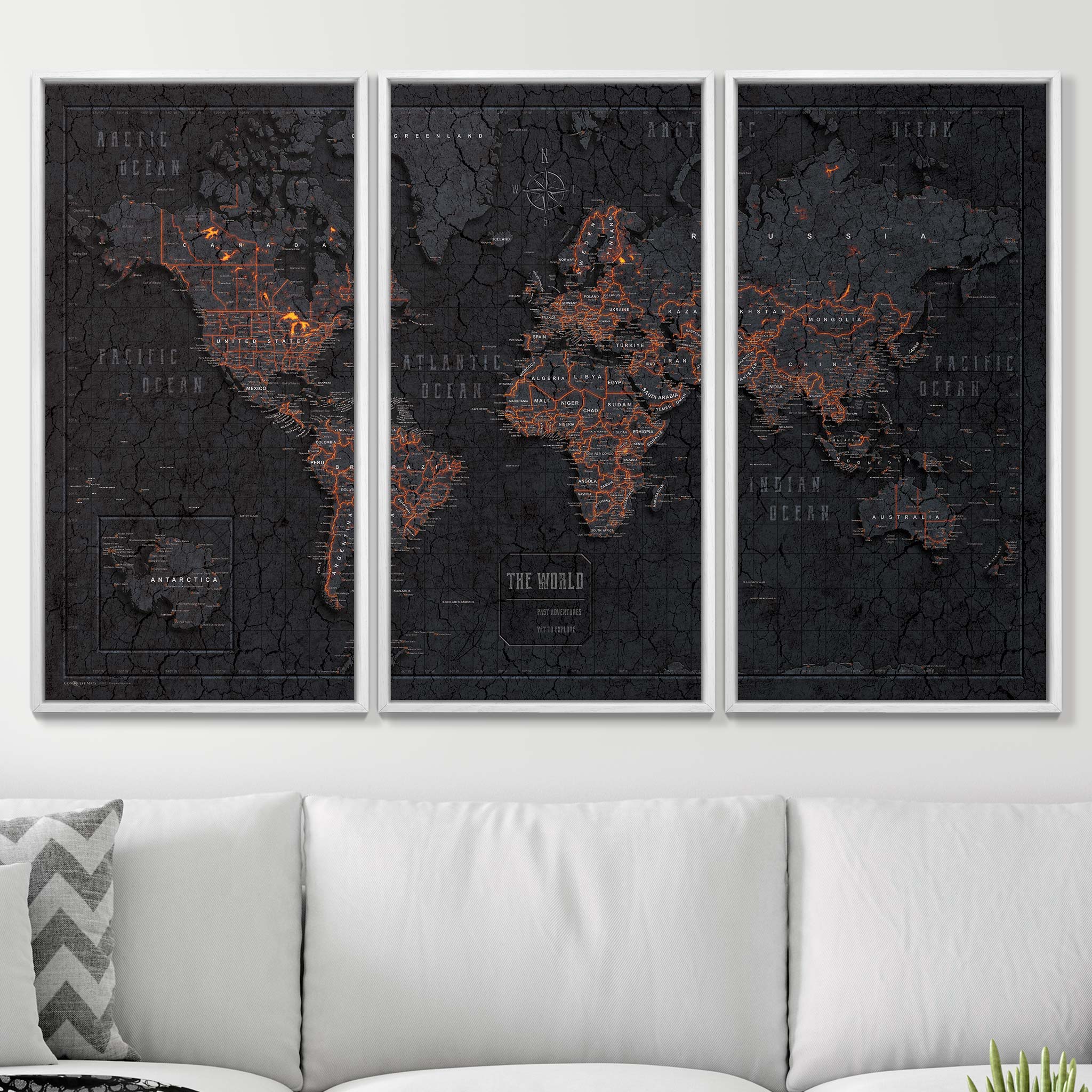 Push Pin World Map (Pin Board) - Obsidian Inferno CM Pin Board