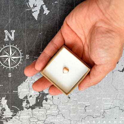 Silver Heart Map Push Pins Conquest Maps LLC