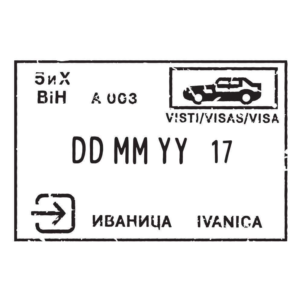 Passport Stamp Decal - Bosnia and Herzegovina Conquest Maps LLC