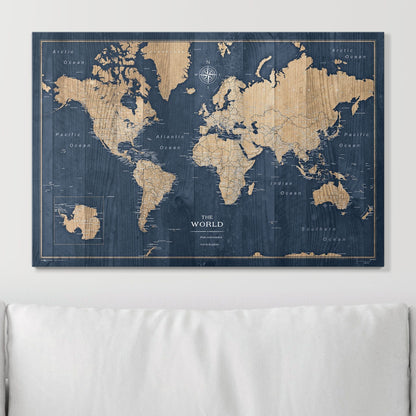 Push Pin World Map (Pin Board) - Deep-Sea Drift