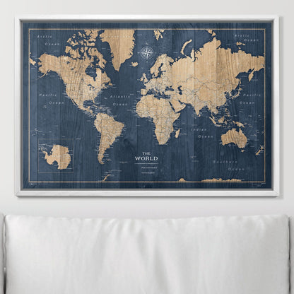 Push Pin World Map (Pin Board) - Deep-Sea Drift
