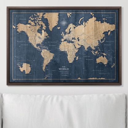 Push Pin World Map (Pin Board) - Deep-Sea Drift