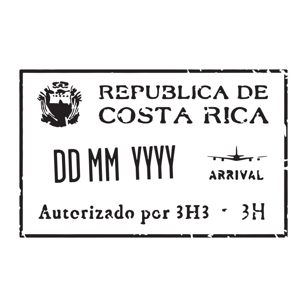 Passport Stamp Decal - Costa Rica Conquest Maps LLC