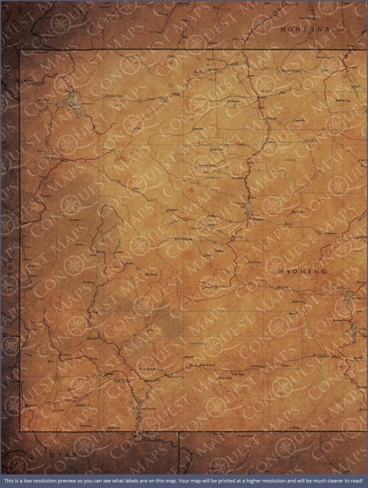 Push Pin Wyoming Map (Pin Board) - Golden Aged CM Pin Board