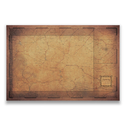 Push Pin Wyoming Map (Pin Board) - Golden Aged CM Pin Board