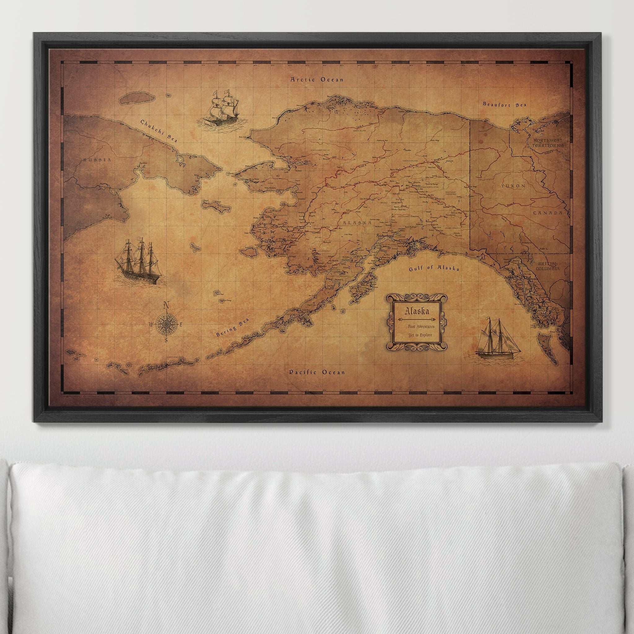Push Pin Alaska Map (Pin Board) - Golden Aged CM Pin Board