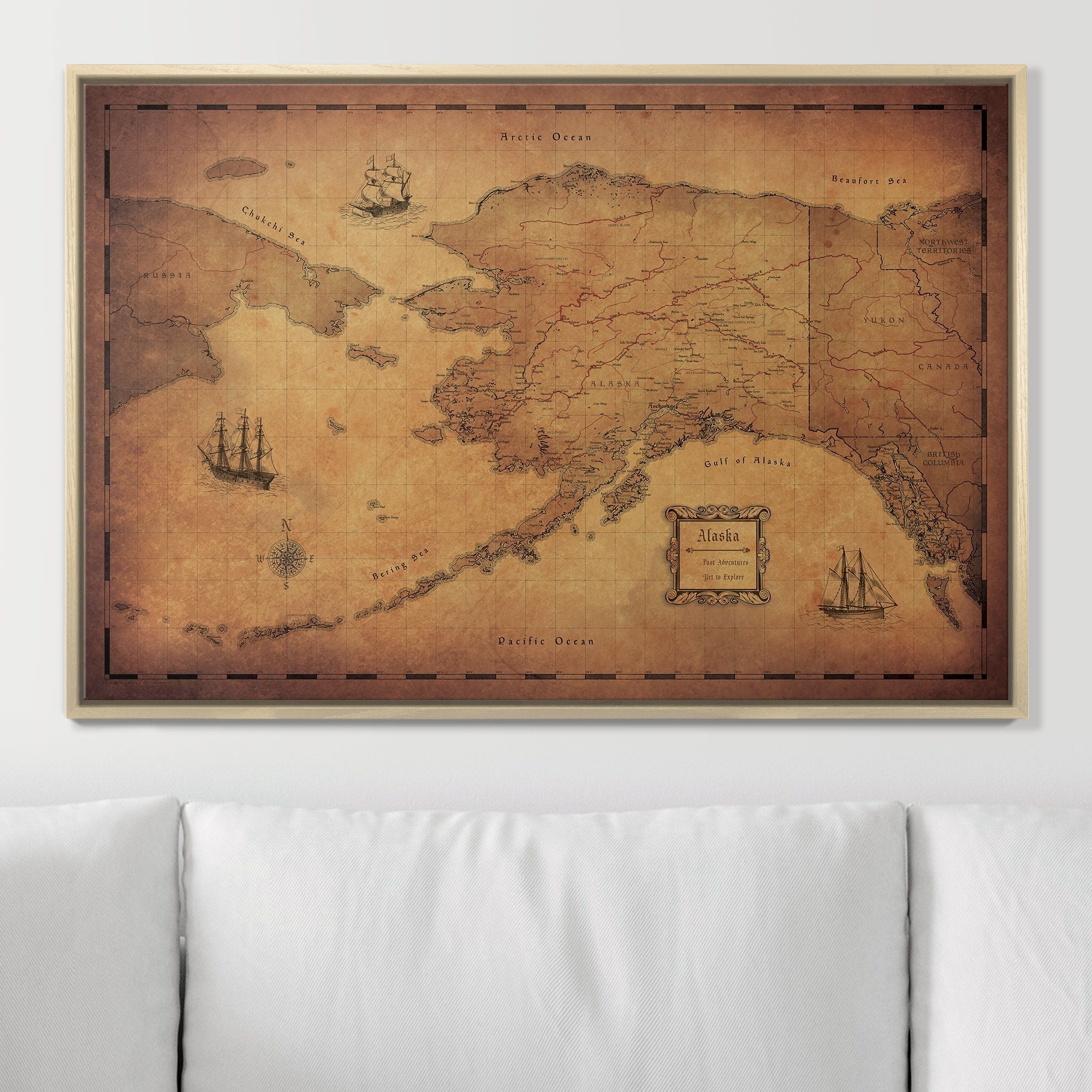Push Pin Alaska Map (Pin Board) - Golden Aged CM Pin Board