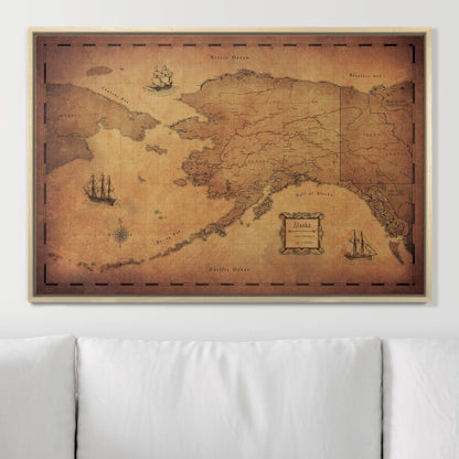 Push Pin Alaska Map (Pin Board) - Golden Aged CM Pin Board