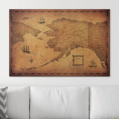 Push Pin Alaska Map (Pin Board) - Golden Aged CM Pin Board