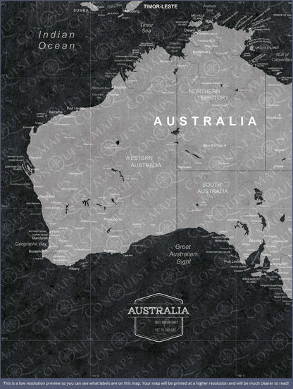 Australia Map Poster - Modern Slate CM Poster