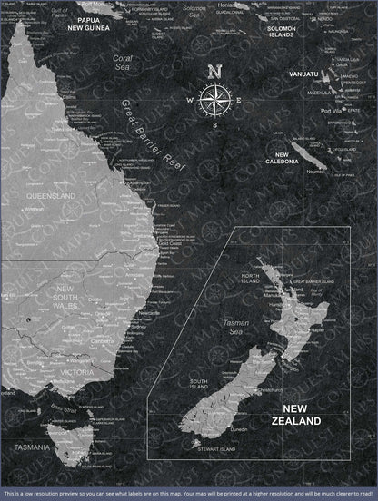 Australia Map Poster - Modern Slate CM Poster